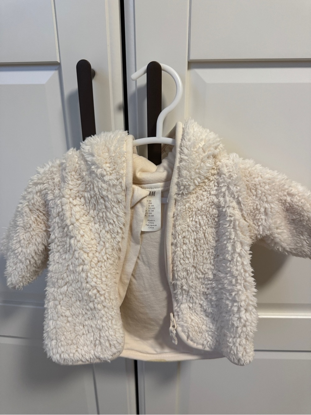 H&M Cream Sherpa Puffer Jacket for Kids
